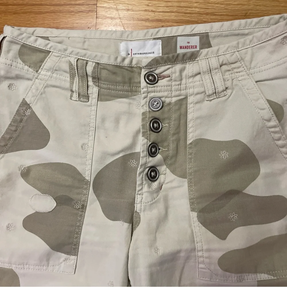 Anthropologie Pilcro The Wanderer Camo patchwork embroidered Utility Pants B2 - Picture 4 of 8